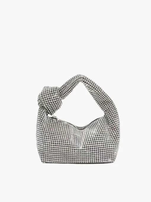 COMMENSE Bags|Accessories^Rounded Rhinestone Knotted Bag Silver