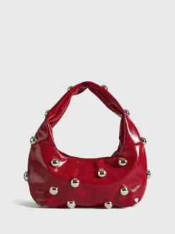 COMMENSE Bags|Accessories^Rounded Studded Armpit Bag Red
