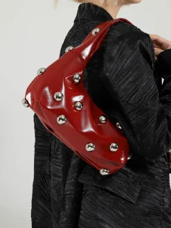 COMMENSE Bags|Accessories^Rounded Studded Armpit Bag Red