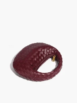 COMMENSE Bags|Accessories^Rounded Woven Zipper Handbag Burgundy