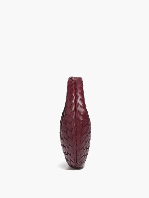 COMMENSE Bags|Accessories^Rounded Woven Zipper Handbag Burgundy