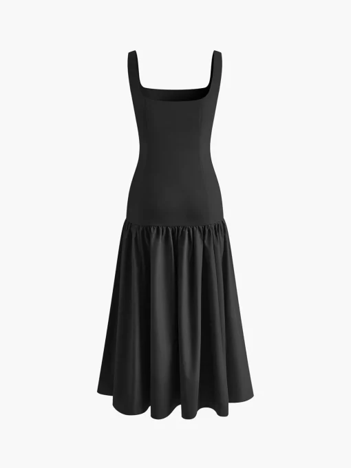 COMMENSE Black Dresses|Casual Dresses^Ruffle Long Cami Sundress Black
