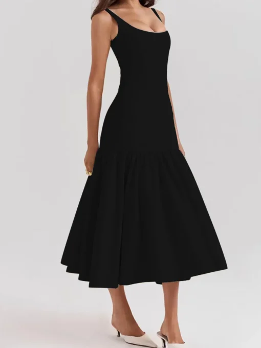 COMMENSE Black Dresses|Casual Dresses^Ruffle Long Cami Sundress Black