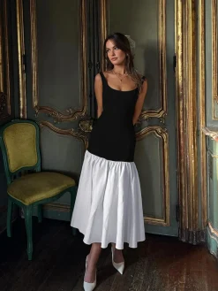 COMMENSE Black Dresses|Casual Dresses^Ruffle Long Cami Sundress Black