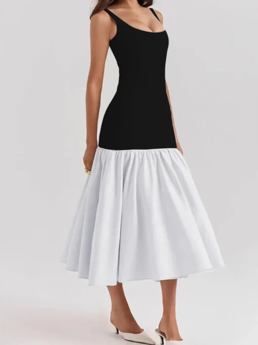 COMMENSE Black Dresses|Casual Dresses^Ruffle Long Cami Sundress Black