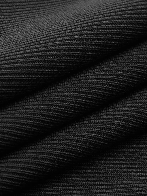 COMMENSE Black Dresses|Casual Dresses^Ruffle Slim Knit Long Dress Black