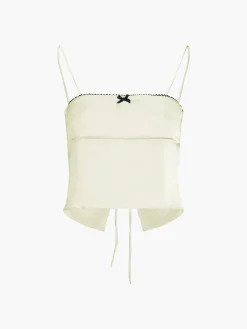 COMMENSE Tank Tops & Camis|Tops^Satin Bow Decor Cami Top Yellow