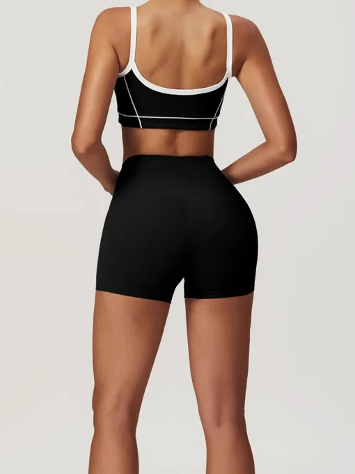 COMMENSE Activewear^Seamless Contrast Binding Sports Bra Blue