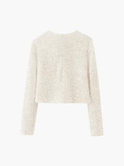 COMMENSE Blouses & Shirts|Tops^Sequined Velvet Bowknot Decor Blouse Beige