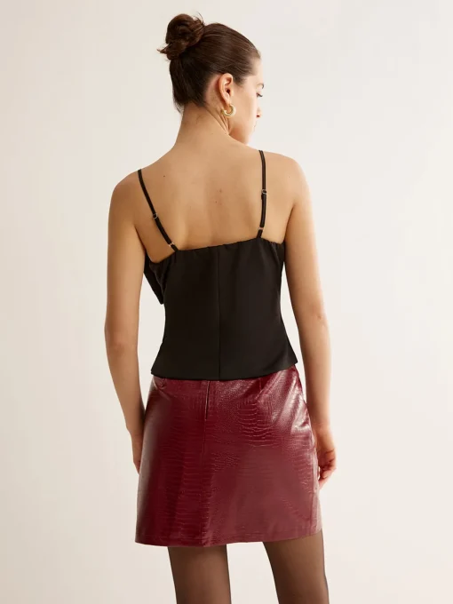 COMMENSE Tank Tops & Camis|Tops^Sequins Bow Cami Top Black