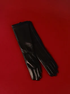 COMMENSE Accessories^Sheepskin Long Gloves Black