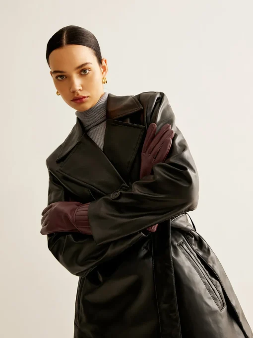 COMMENSE Accessories^Sheepskin Warm Gloves Burgundy