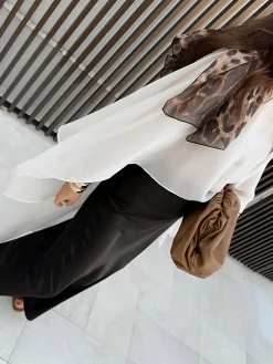 COMMENSE Swimwear|Tops^Shift Chiffon Asymmetrical Cover Up White