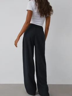 COMMENSE Wide Leg|Pants^Shock Value Pinstripe Wide Leg Dress Pants Blue