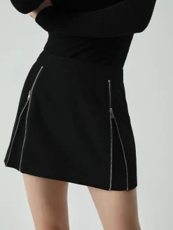 COMMENSE Skirts|Bottoms^Side Zipper Detail Mini Skirt Black