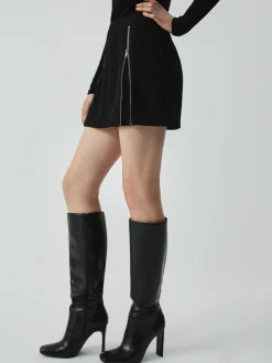 COMMENSE Skirts|Bottoms^Side Zipper Detail Mini Skirt Black