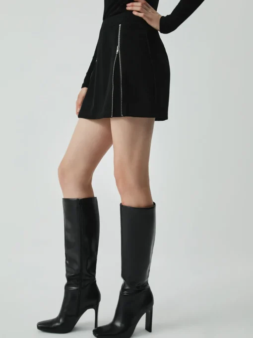 COMMENSE Skirts|Bottoms^Side Zipper Detail Mini Skirt Black