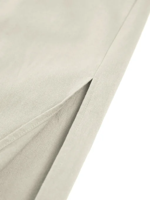 COMMENSE Skirt Sets|Long Sleeve Sets^Sleeveless Button-Down Collar Tie Back Skirt Set Apricot