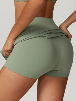 COMMENSE Skirts|Activewear^Slim Fit Active Mini Skirt Green