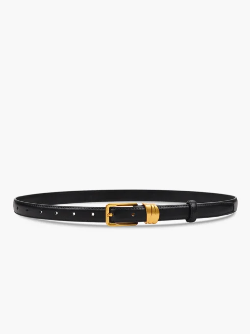 COMMENSE Belts & Chain|Accessories^Slim Golden Pin Buckle Belt Black