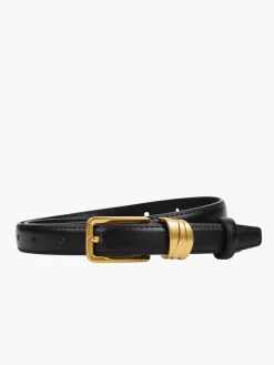 COMMENSE Belts & Chain|Accessories^Slim Golden Pin Buckle Belt Black