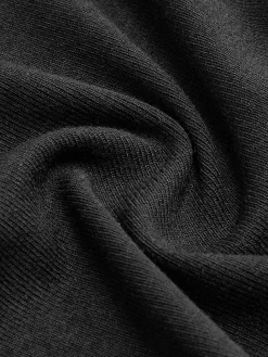 COMMENSE Black Dresses|Casual Dresses^Slit Pleated Long Sleeve Bodycon Mock Neck Long Dress Black