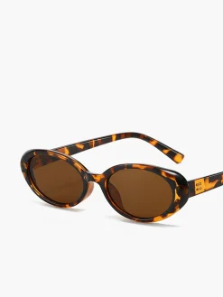 COMMENSE Sunglasses|Accessories^Small Oval Leopard Frame Sunglasses Brown