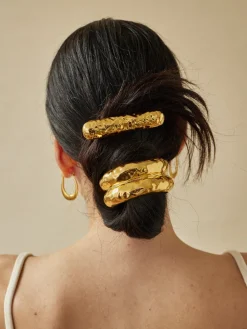 COMMENSE Hair Claws & Hats|Accessories^Smooth U-Shaped Black Rubber Band Golden