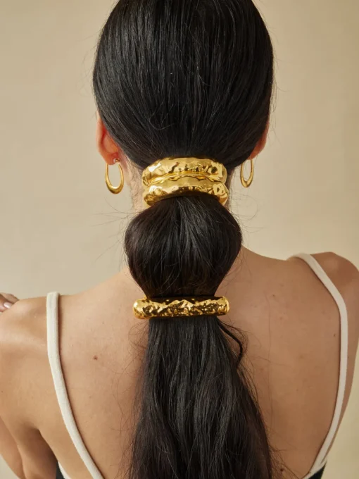 COMMENSE Hair Claws & Hats|Accessories^Smooth U-Shaped Black Rubber Band Golden