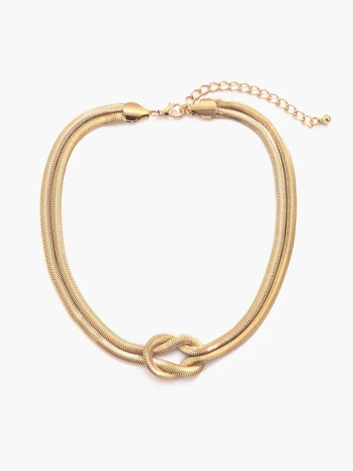 COMMENSE Necklaces|Accessories^Snake Shape Knotted Necklace Silver