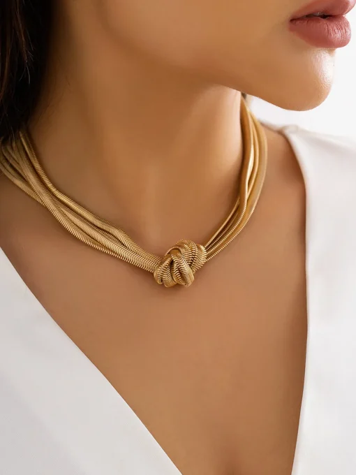 COMMENSE Necklaces|Accessories^Snake Shape Knotted Necklace Silver