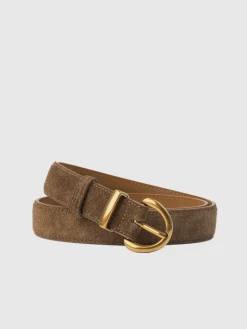 COMMENSE Belts & Chain|Accessories^Soft-Buckle Leather Belt Brown
