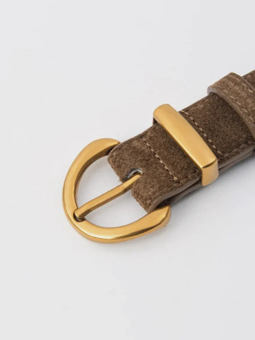 COMMENSE Belts & Chain|Accessories^Soft-Buckle Leather Belt Brown
