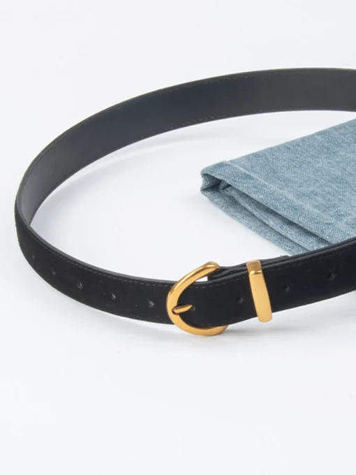 COMMENSE Belts & Chain|Accessories^Soft-Buckle Leather Belt Brown