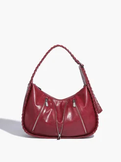 COMMENSE Bags|Accessories^Soft-Buckle Zip-Decor Armpit Bag Red