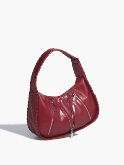 COMMENSE Bags|Accessories^Soft-Buckle Zip-Decor Armpit Bag Red
