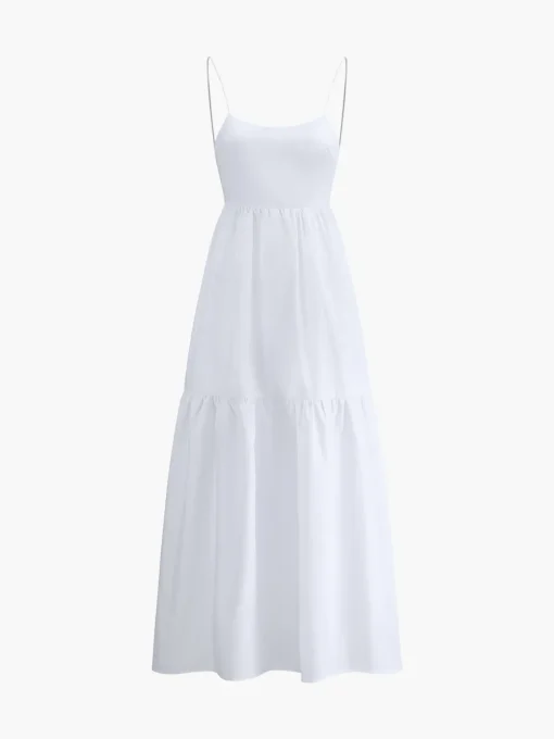 COMMENSE White Dresses|Black Dresses^Solid Backless Long Dress Black