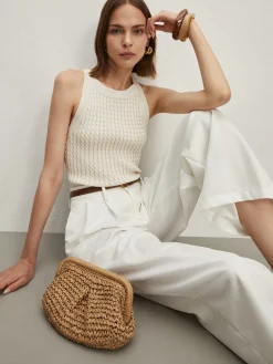 COMMENSE Sweater Vests|Sweaters & Cardigans^Solid Crew Neck Sweater Vest Beige