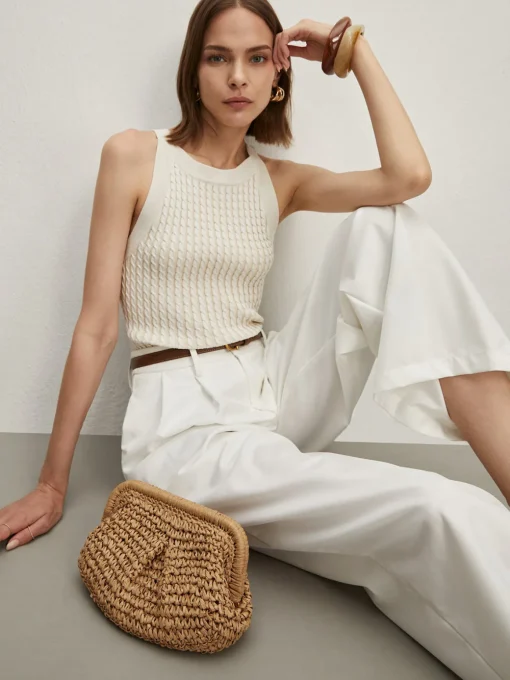COMMENSE Sweater Vests|Sweaters & Cardigans^Solid Crew Neck Sweater Vest Beige