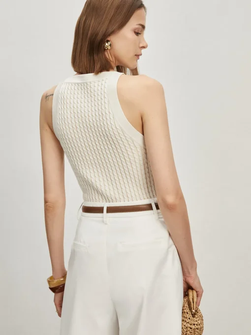 COMMENSE Sweater Vests|Sweaters & Cardigans^Solid Crew Neck Sweater Vest Beige