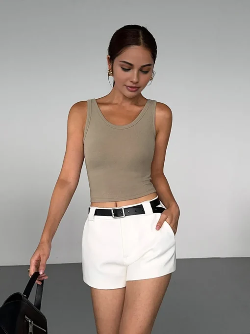 COMMENSE Shorts|Bottoms^Solid Pockets Shorts White