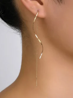COMMENSE Earrings|Accessories^Spiral Tassel Earrings Gold