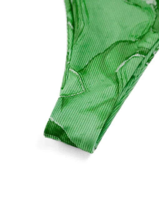 COMMENSE Swimwear|Tops^Spring Flames Mesh Three Piece Bikini Bathing Suit Green