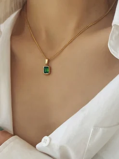 COMMENSE Necklaces|Accessories^Spring Pendant Necklace Green