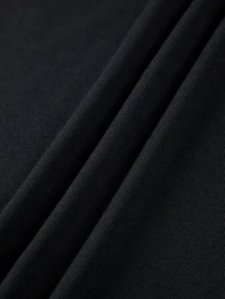 COMMENSE Sweater Tops|T-shirts^Square Neck Solid Long Sleeve Shirt Black
