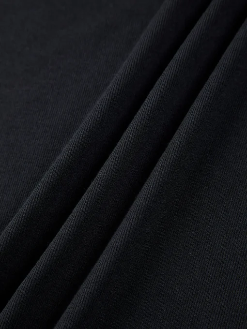 COMMENSE Sweater Tops|T-shirts^Square Neck Solid Long Sleeve Shirt Black