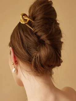 COMMENSE Hair Claws & Hats|Accessories^Stainless Knotted Hairpin Golden