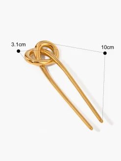 COMMENSE Hair Claws & Hats|Accessories^Stainless Knotted Hairpin Golden