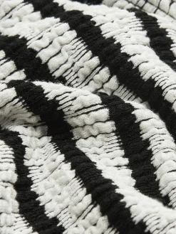 COMMENSE Swimwear|Tops^Striped Tie Back Bikini Set BlackandWhite