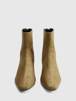 COMMENSE Shoes|Accessories^Suede Kitten Ankle Boots LightBrown